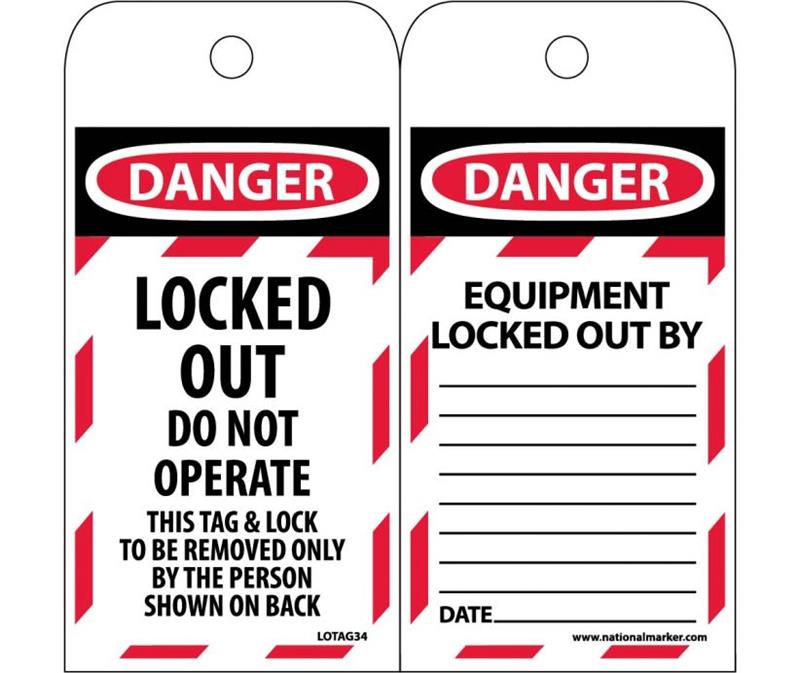 EZ PULL LOCKED OUT DO NOT OPERATE TAGS - Flammable Storage Cabinets